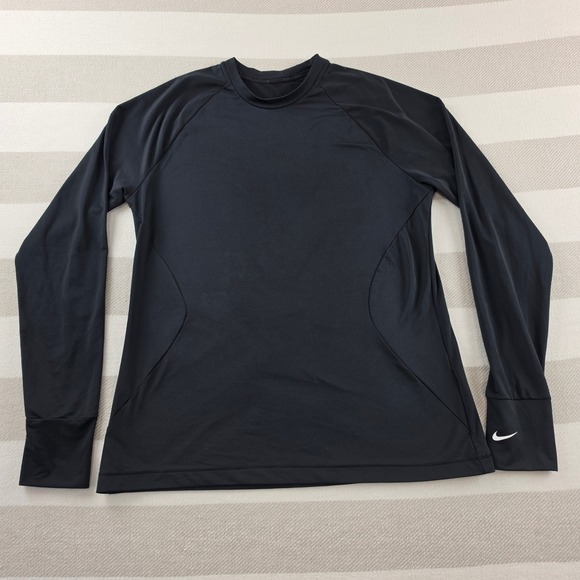 Nike Tops - Nike Pro Dri-FIT Training Top Women Large Black Excellent Long Sleeve Thumbhole